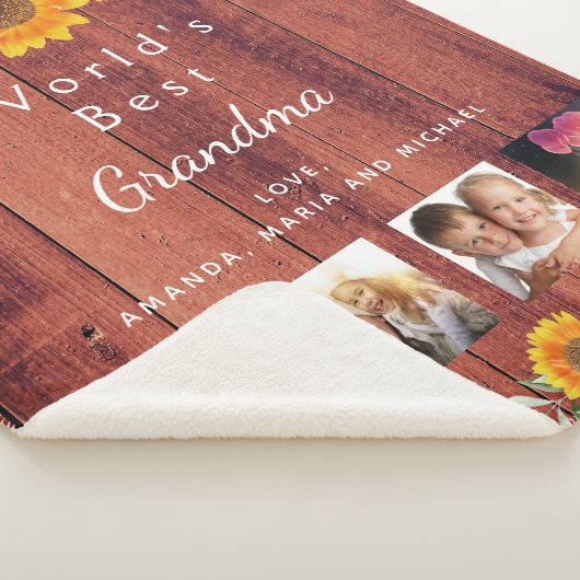 Großmutter Foto Collage rustikal braun Sherpadecke (3/4)