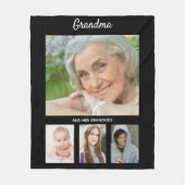 Großmutter-Foto-Collage Schwarz-weiß Fleecedecke (Vorderseite)