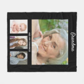 Großmutter-Foto-Collage Schwarz-weiß Fleecedecke (Vorderseite (Horizontal))