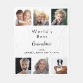 Großmutter Foto Collage weiß Fleecedecke (Vorderseite)