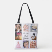 Großmutter Foto Collage weiß Tasche (Rückseite)
