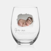 Großmutter Foto Glam-ma Weinglas Ohne Stiel (Vorderseite)