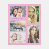 Großmutter-Foto sammelt Mädchen pink Fleecedecke (Vorderseite)