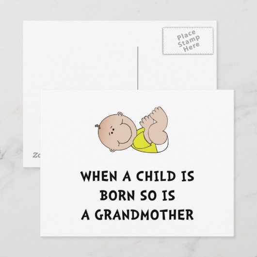 Großmutter Geboren Postkarte (Vorne/Hinten)