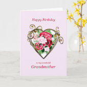 Großmutter Geburtstag Antike bemalt Rose Karte (Gelbe Blume)