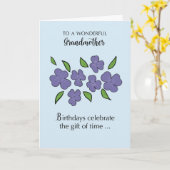 Großmutter Geburtstag mit Violett-Blume Blätter Karte (Gelbe Blume)