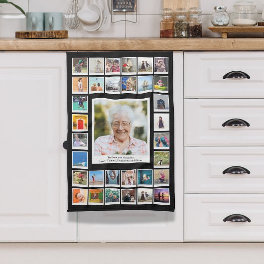 Großmutter Geburtstagsfamilie Foto Geschirrtuch