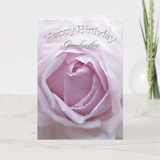 Großmutter, Geburtstagskarte mit rosa Rosa Karte (Vorderseite)