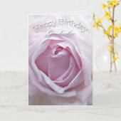 Großmutter, Geburtstagskarte mit rosa Rosa Karte (Gelbe Blume)