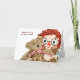 Großmutter Geburtstagspuppe mit Teddy Karte