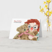 Großmutter Geburtstagspuppe mit Teddy Karte (Gelbe Blume)