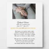 Großmutter-Gedenkgedicht mit Foto-Tabletop Fotoplatte (Vorderseite)