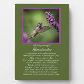 Großmutter-Gedenkmal mit Hummingvogel-Gedicht Fotoplatte (Vorderseite)