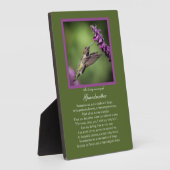 Großmutter-Gedenkmal mit Hummingvogel-Gedicht Fotoplatte (Seite)