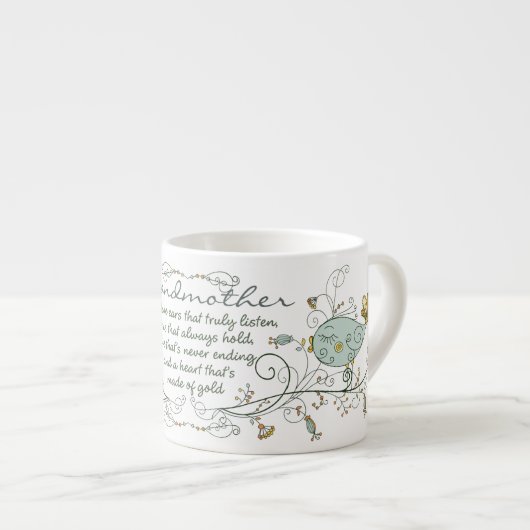 Großmutter-Gedicht mit Vögeln Espressotasse (Vorderseite Rechts)