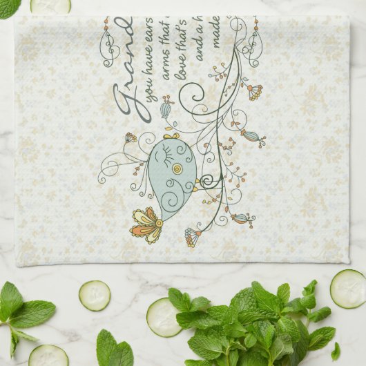 Großmutter-Gedicht mit Vögeln Geschirrtuch (Gefaltet)