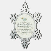 Großmutter-Gedicht mit Vögeln Schneeflocken Zinn-Ornament (Rechts)