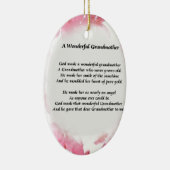 Großmutter-Gedicht - rosa Blumen Keramik Ornament (Rechts)