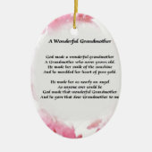 Großmutter-Gedicht - rosa Blumen Keramik Ornament (Vorne)