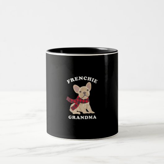 Großmutter-Geschenk | Französische Bulldogmesse Zweifarbige Tasse (Mittel)