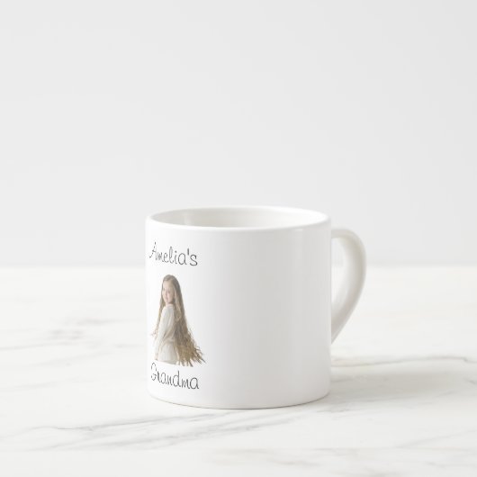 Großmutter-Geschenk - Name und Foto - Espressotasse (Vorderseite Rechts)