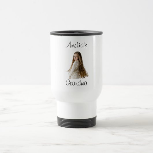 Großmutter-Geschenk - Name und Foto - Reisebecher (Mittel)