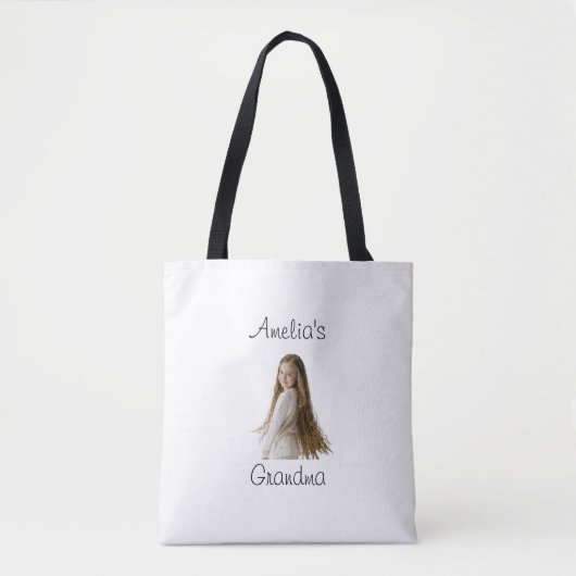 Großmutter-Geschenk - Name und Foto - Tasche (Vorderseite)