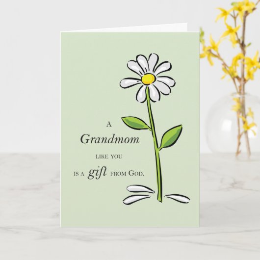 Großmutter Geschenk von Gott Daisy Religiöse Große Karte (Gelbe Blume)