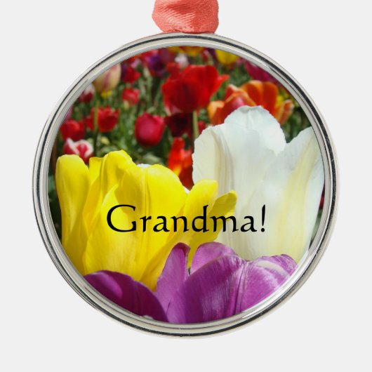 Großmutter! Geschenke Verzierungs-Tulpe-Blumen mit Ornament Aus Metall (Vorne)