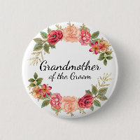 Großmutter Groom Rosa Rosa Blumenkopf Schaltfläche