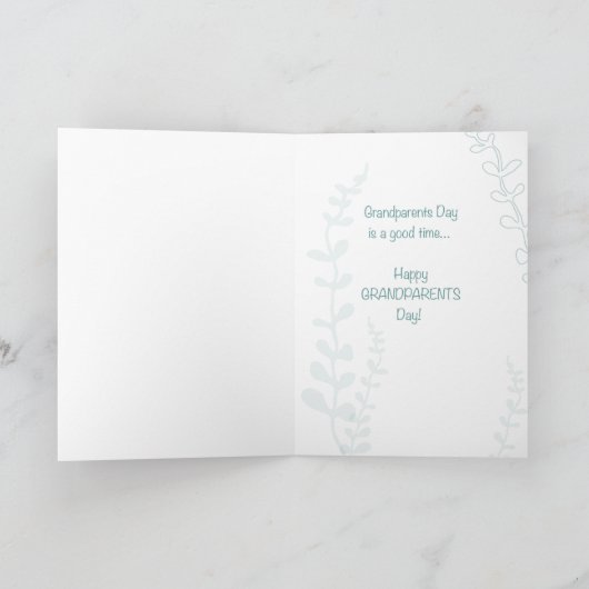 Großmutter, Großeltern Tag grüne Hand Karte (Innenseite)