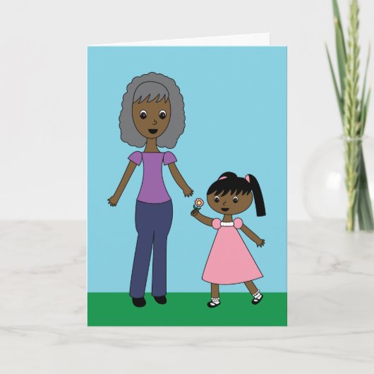 Großmutter Großeltern Tag Schwarze Großmutter Karte (Vorderseite)