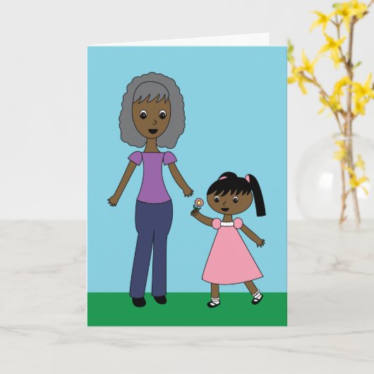 Großmutter Großeltern Tag Schwarze Großmutter Karte (Gelbe Blume)