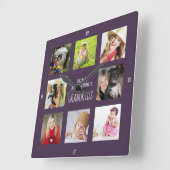 Großmutter Großvater FOTO Collage Geschenk Quadratische Wanduhr (Winkel)