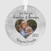 Großmutter Großvater Foto Herzgeschenk Ornament (Rückseite)