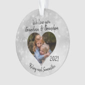 Großmutter Großvater Foto Herzgeschenk Ornament (Vorderseite)
