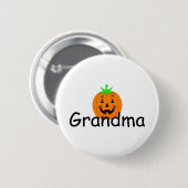Großmutter-Halloween-Kürbis Button (Vorne & Hinten)