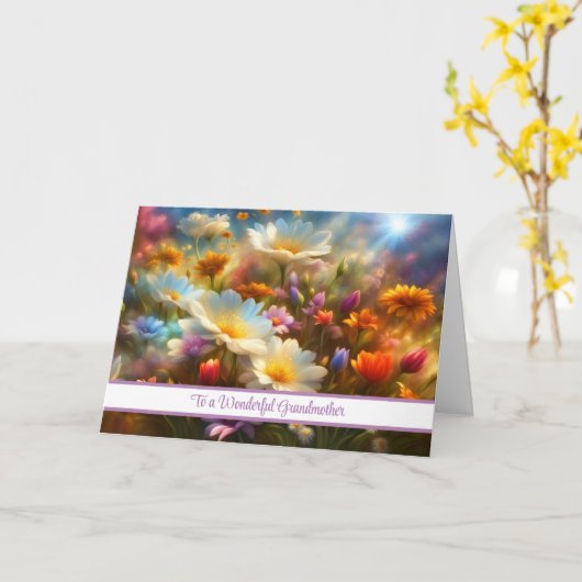 Großmutter Happy Mothers Day mit Blume Karte (Gelbe Blume)