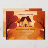 Großmutter-Haus Erntedank Abendessen Einladung (Vorne/Hinten)