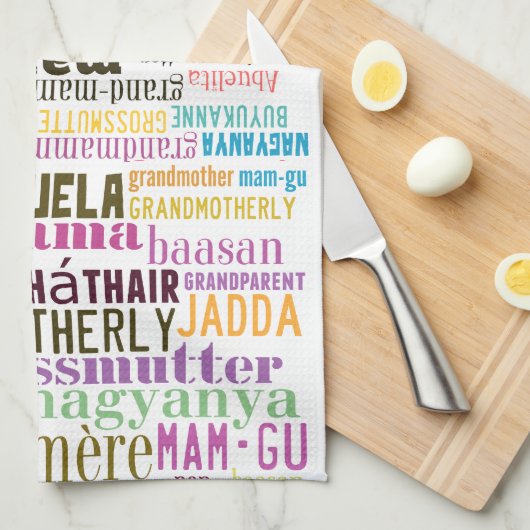 Großmutter im viele SprachGeschirrtuch Küchentuch (Viertel Falte)
