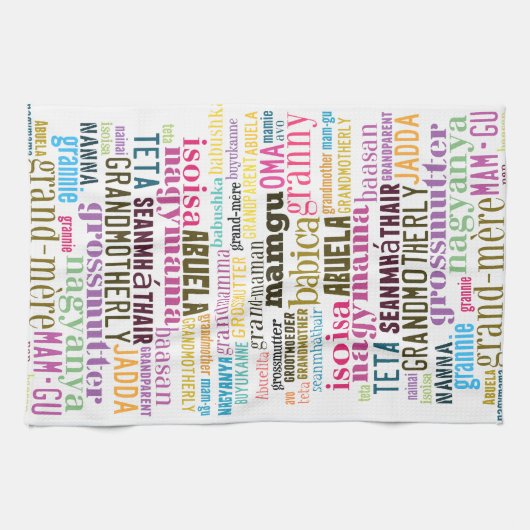 Großmutter im viele SprachGeschirrtuch Küchentuch (Horizontal)