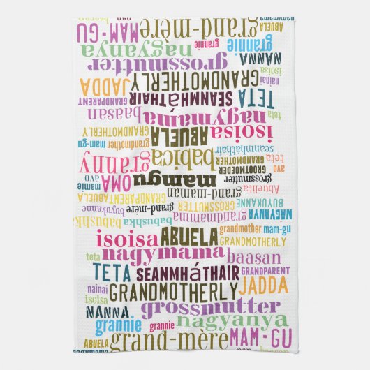 Großmutter im viele SprachGeschirrtuch Küchentuch (Vertikal)