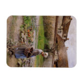 Großmutter in ihrem Garten im Oktober Magnet (Horizontal)