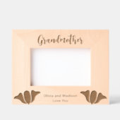 Großmutter in Script Großkinder Namen Blume Geätzte Rahmen (Vorderseite)