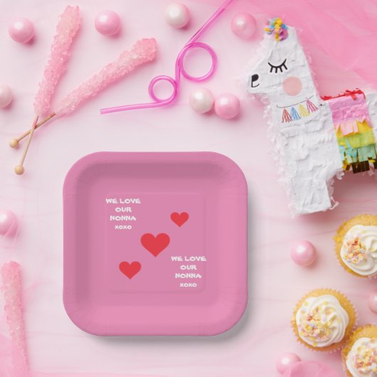 Großmutter Italienisch NONNA Wir LIEBE SIE Niedlic Pappteller (Party)