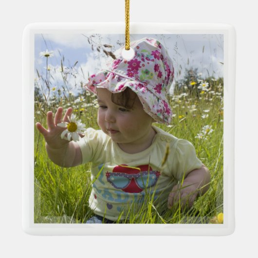 Großmutter Keramik Foto Ornament (Rückseite)