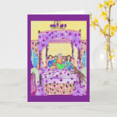 Großmutter liest zu den Kindern, Hundgruß-Karte Karte (Gelbe Blume)