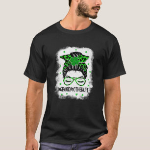Großmutter Messy Bun St Patrick's Day Irish Lucky T-Shirt