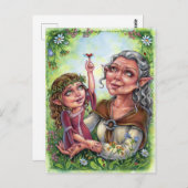 Großmutter mit Großtochter Postkartenelfen Postkarte (Vorne/Hinten)