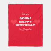 Großmutter NONNA Happy Birthday Custom Niedlich Fleecedecke (Vorderseite)